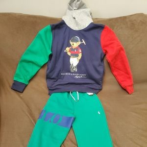 Ralph lauren polo boys sweatpants and coordinating hoodie
